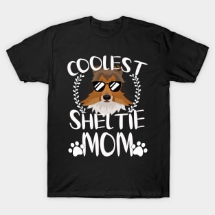 Glasses Coolest Sheltie Dog Mom T-Shirt